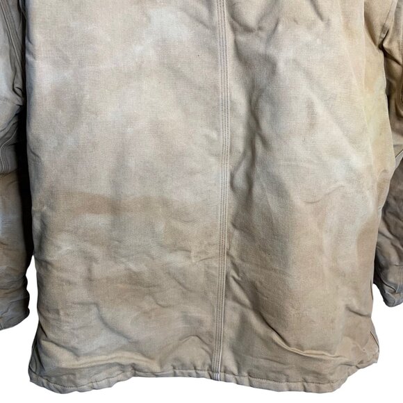 Vintage 90s Carhartt Work Jacket 3XL Brown Duck Canvas Arctic Quilt Lined Zip - Picture 6 of 9